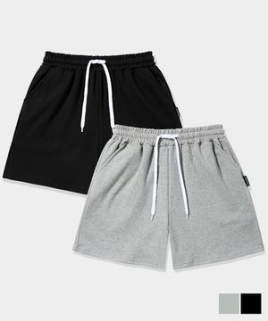 [2PACK] 루즈핏 트레이닝 밴딩 숏 팬츠 (2컬러)