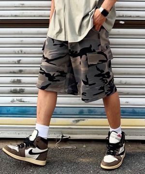 카모플라쥬 버뮤다 카고 하프 팬츠 (그레이)
