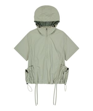 나일론 아노락 크롭 후드-라이트 카키
