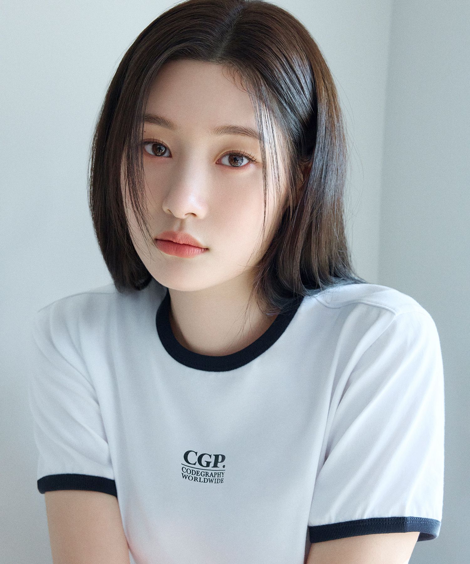 Tシャツ・カットソー codegraphy Women's Square Logo Ringer Short Sleeve T-Shirt W MUSINSA | Codegraphy (Women) Small Square Logo Ringer Short