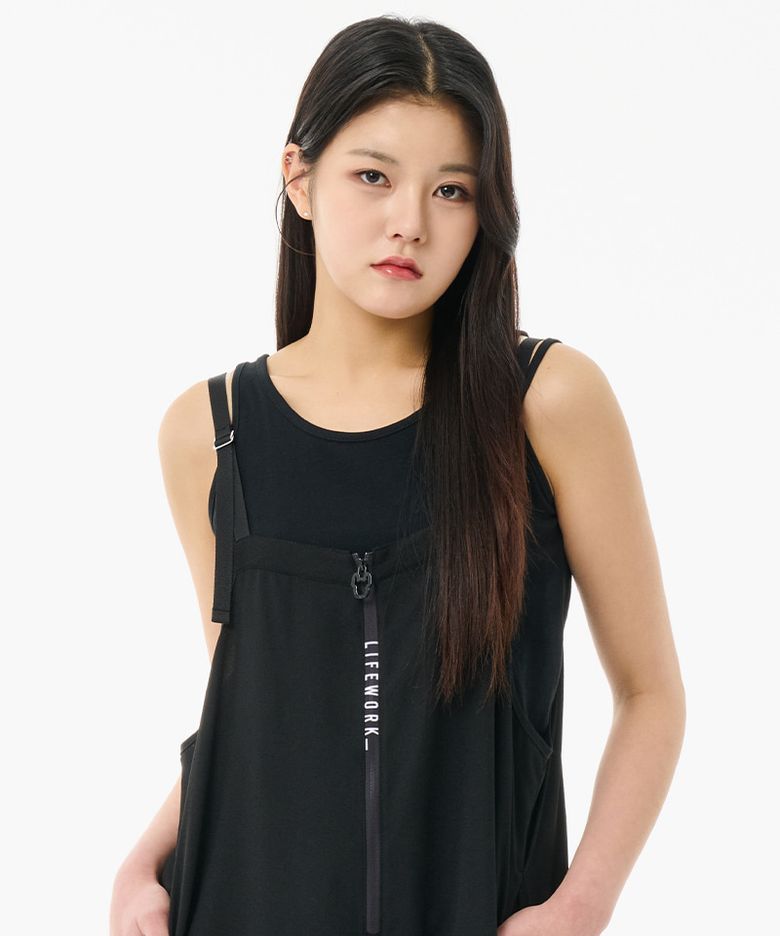 여성) 투웨이 언밸런스 슬릿 슬리브리스