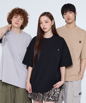 공용) 스티치 포켓 오버핏 반팔 티셔츠