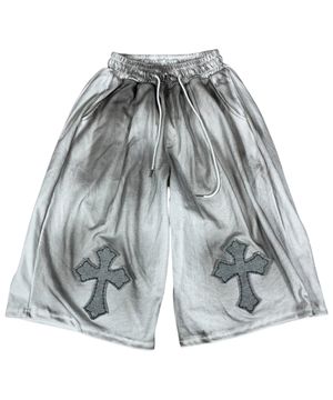 Painting Cross Bermuda Shorts ((off white))