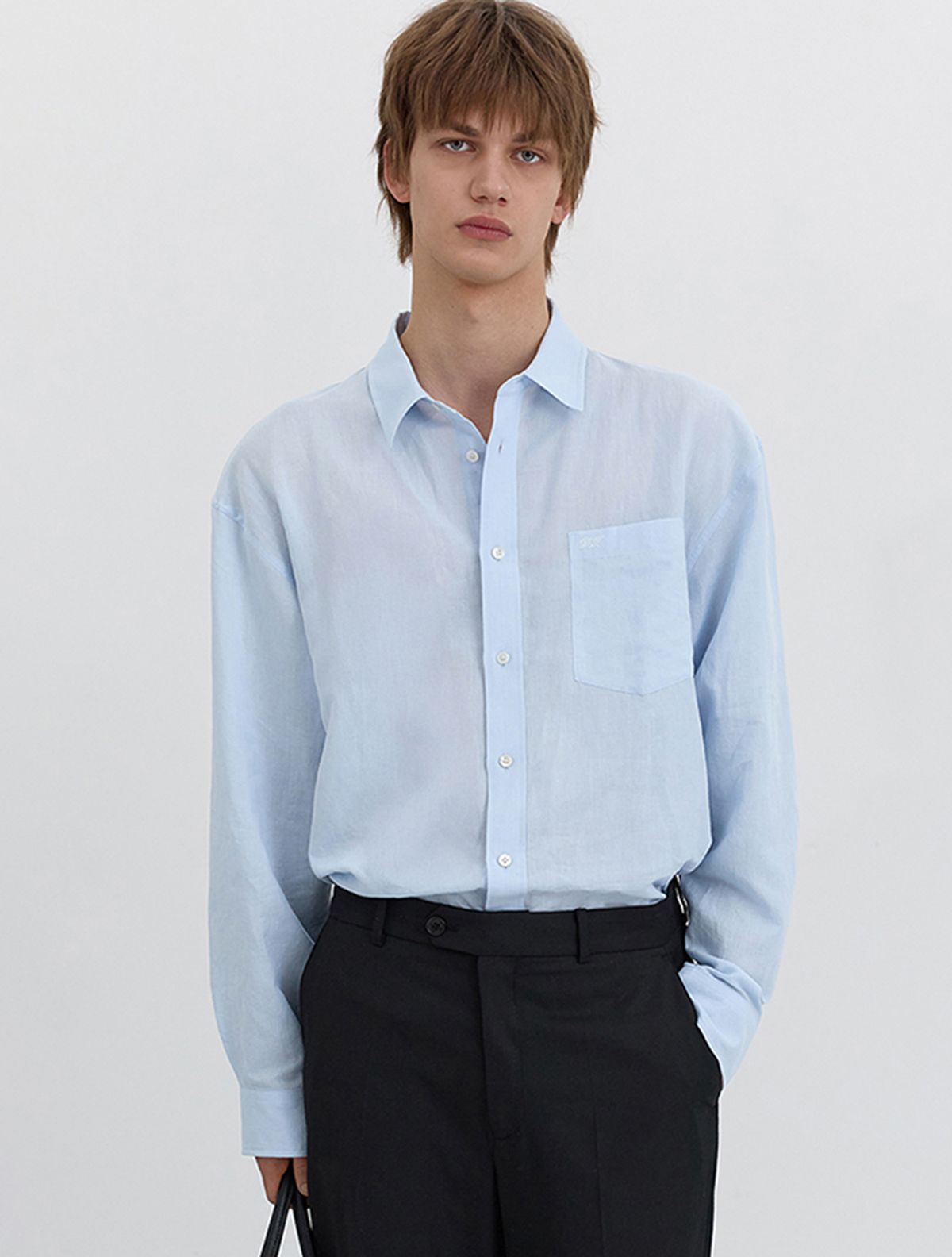던스트 포 맨(DUNST FOR MEN) CLASSIC LINEN SHIRT_UNISEX_UDSH5B125_SOFT BLUE