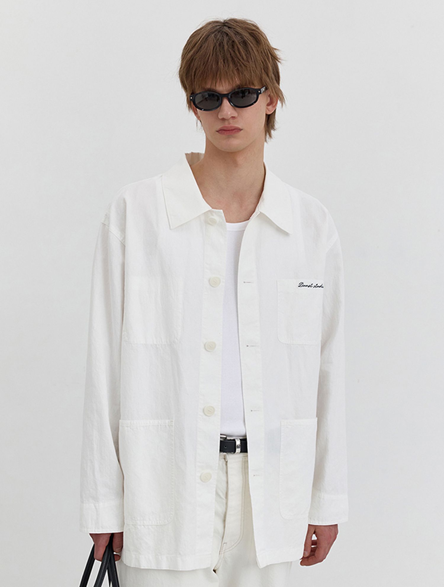 Dunst ♥ UNISEX LINEN HALF JACKET/ 追跡付 DUNST-UNISEX LINEN HALF JACKET BLUE_M_UDTR5B121B2│삼성물산