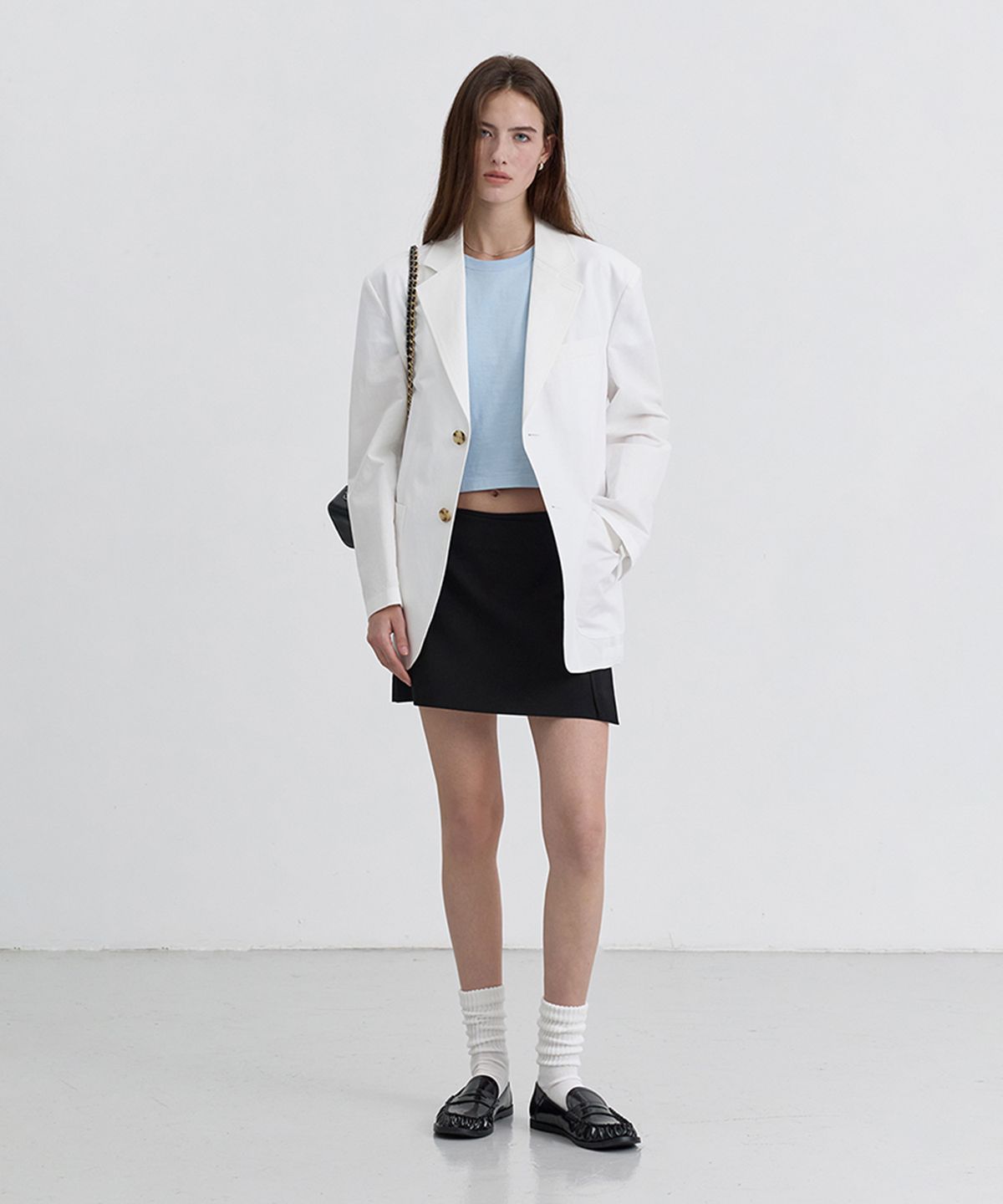 던스트(DUNST) UNISEX CLASSIC LINEN JACKET_UDJA5B121_WHITE