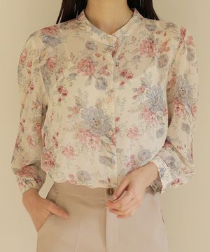 플라워 쉬폰 블라우스