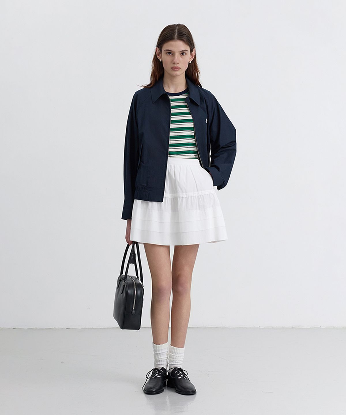 던스트(DUNST) MINI FULL SKIRT_UDSK5B224_IVORY