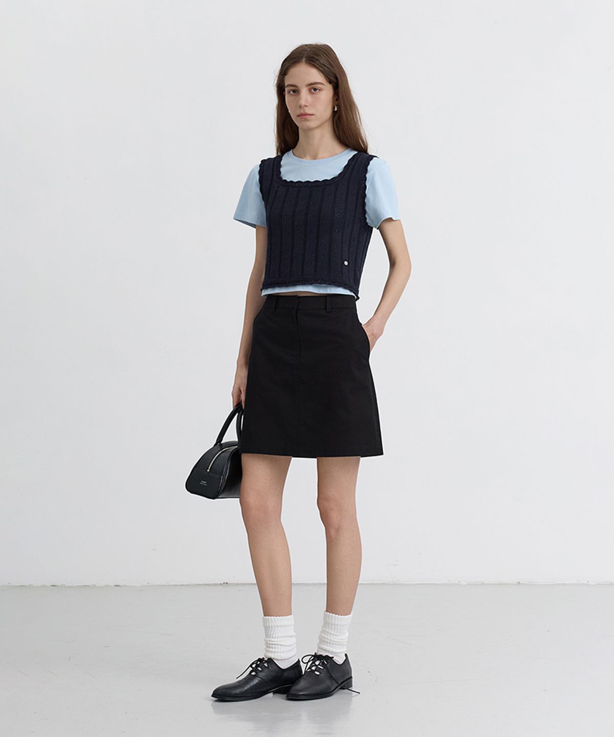 던스트(DUNST) A-LINE MINI SKIRT_UDSK5B227_BLACK