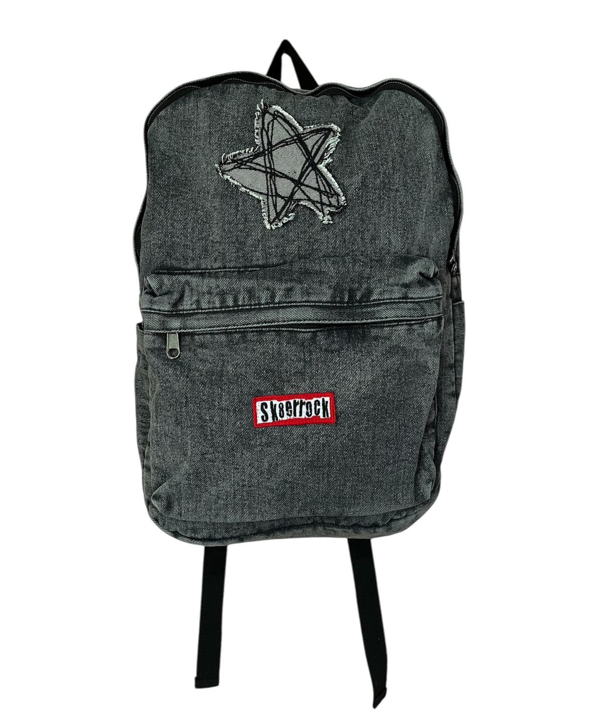 스케이터락(SK8ER ROCK) Doodle Star Denim Backpack ((black))