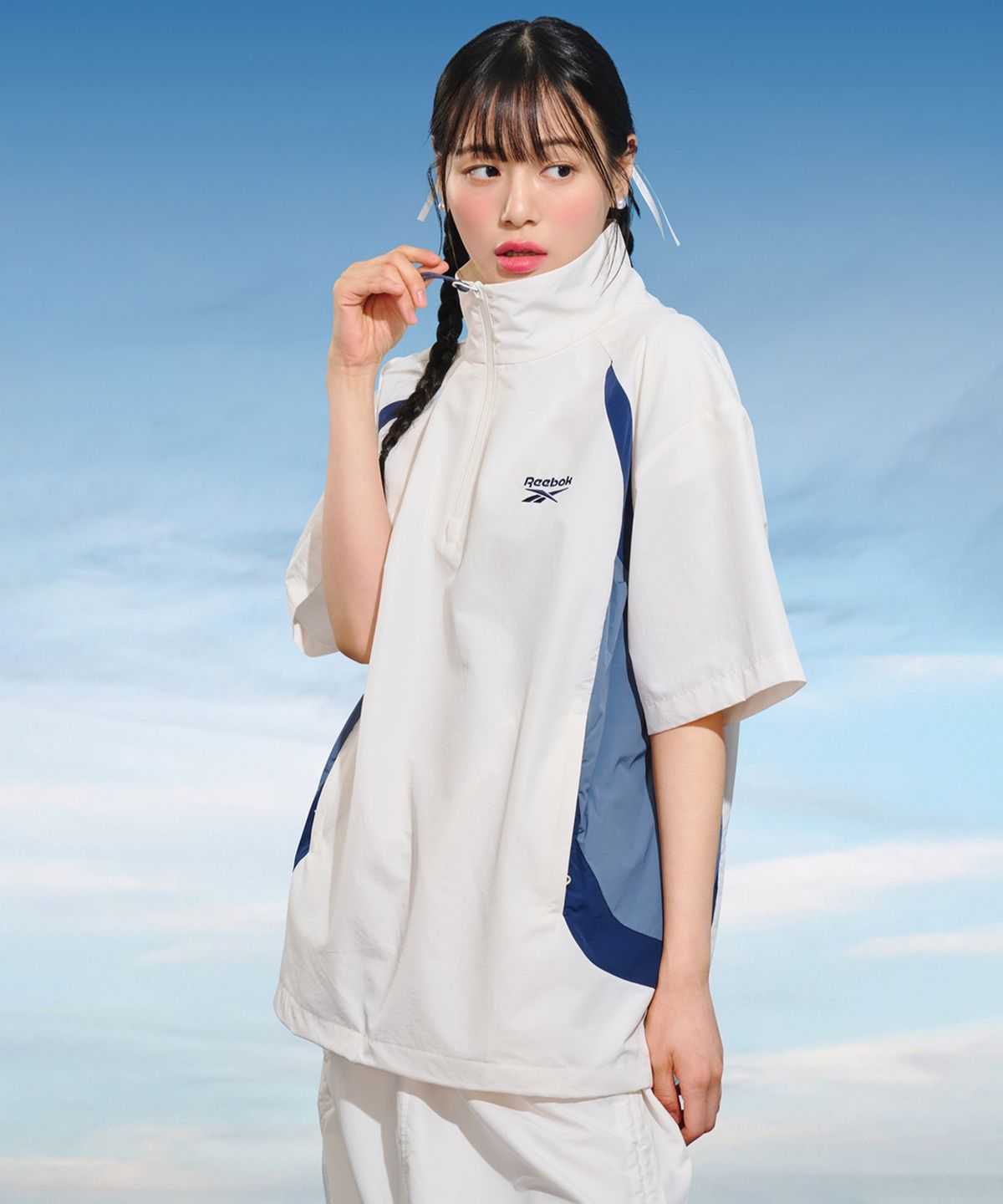 리복(REEBOK) 일립스 반팔 아노락 - 화이트