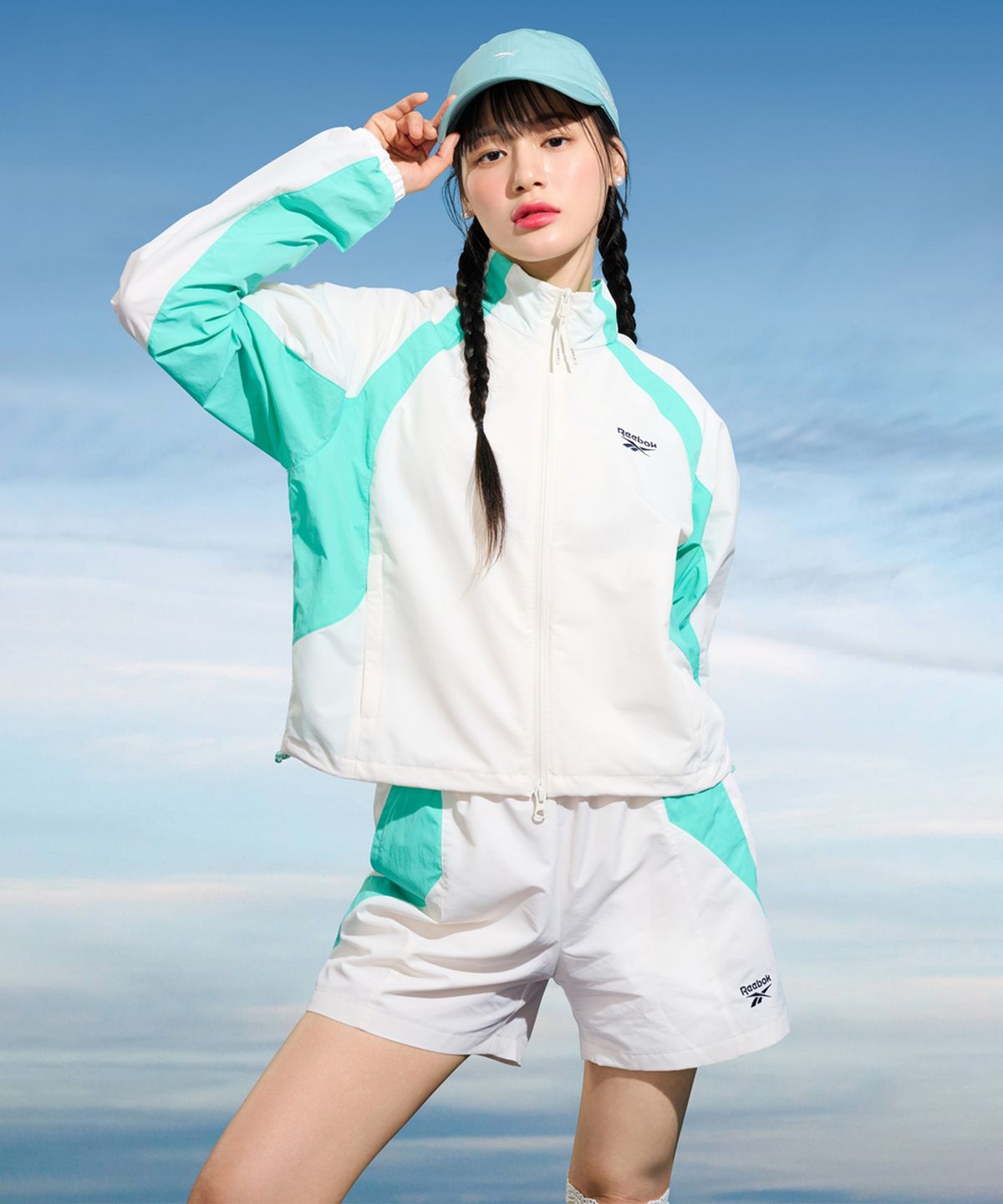 리복(REEBOK) 일립스 쇼츠 (W) - 화이트:스카이