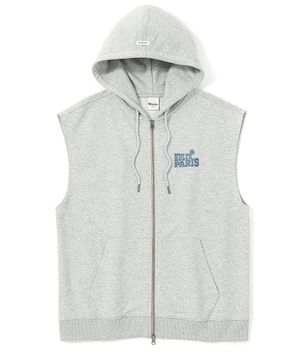 PALM TREE HOOD VEST MGREY