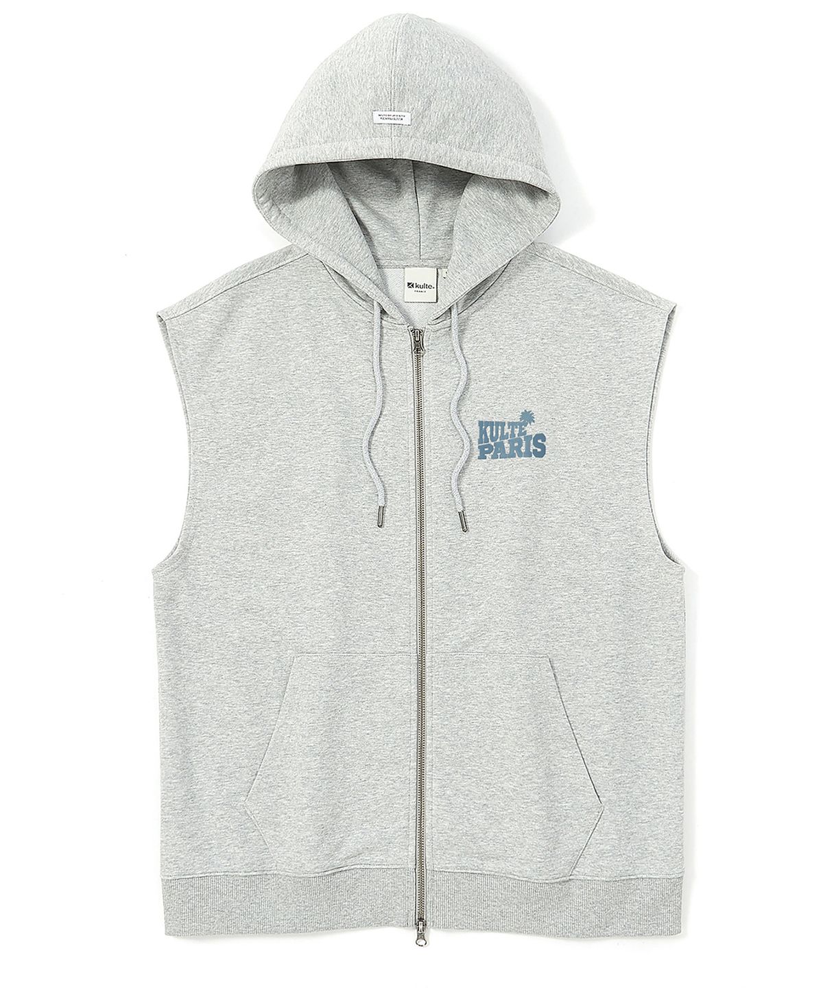 쿨트(KULTE) PALM TREE HOOD VEST MGREY