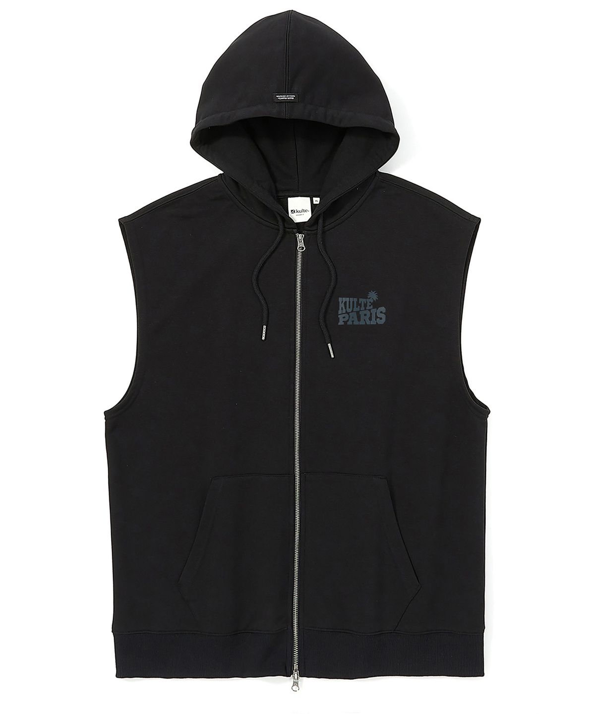 쿨트(KULTE) PALM TREE HOOD VEST BLACK