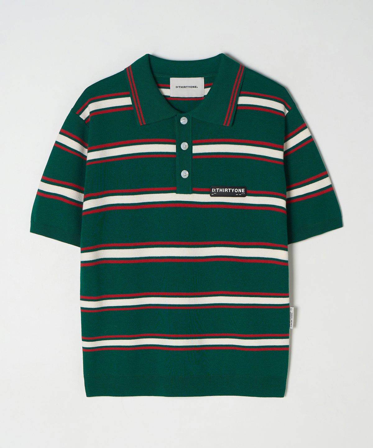 디써티원(DTHIRTYONE) (WOMAN) Multi Stripe Sweater (Forest Green)