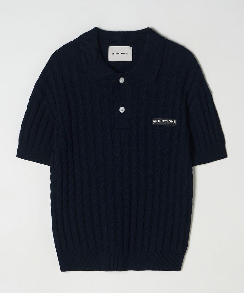 (WOMAN) Hard Twist Cable Sweater (Dark Navy)