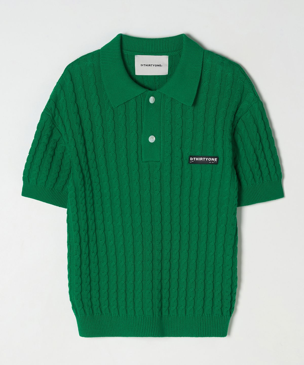 디써티원(DTHIRTYONE) (WOMAN) Hard Twist Cable Sweater (Bright Green)