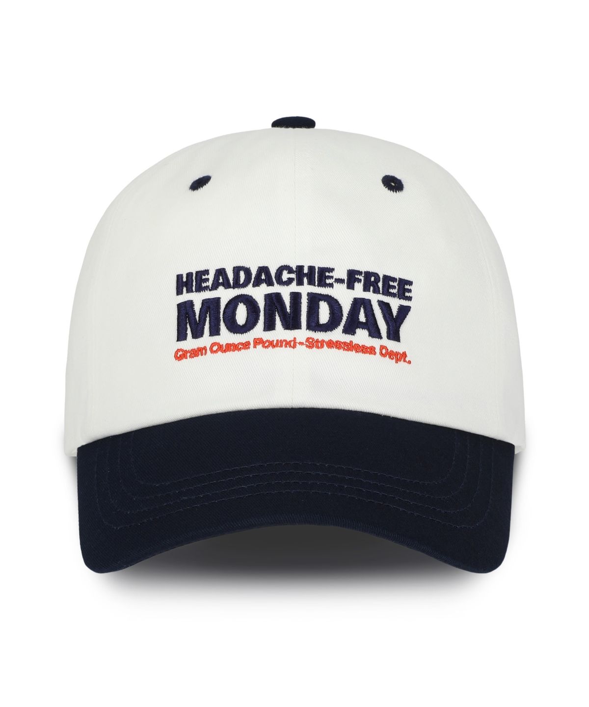 그램 아운스 파운드(GRAM OUNCE POUND) Monday Two Tone 6-Panel Cap_White & Navy