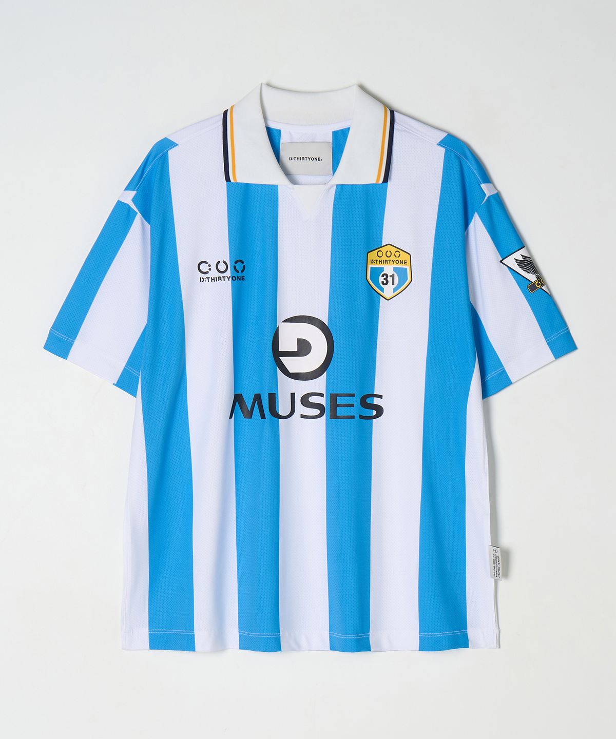 디써티원(DTHIRTYONE) Stripe Football Jersey Polo (Sky Blue)