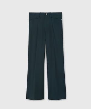 RETRO BELL TROUSERS TEAL BLUE