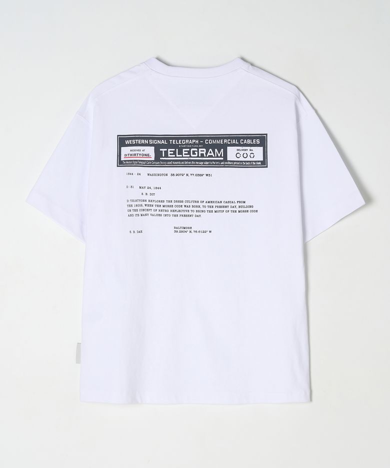 (WOMAN) Telegram Letter T-Shirt (White)