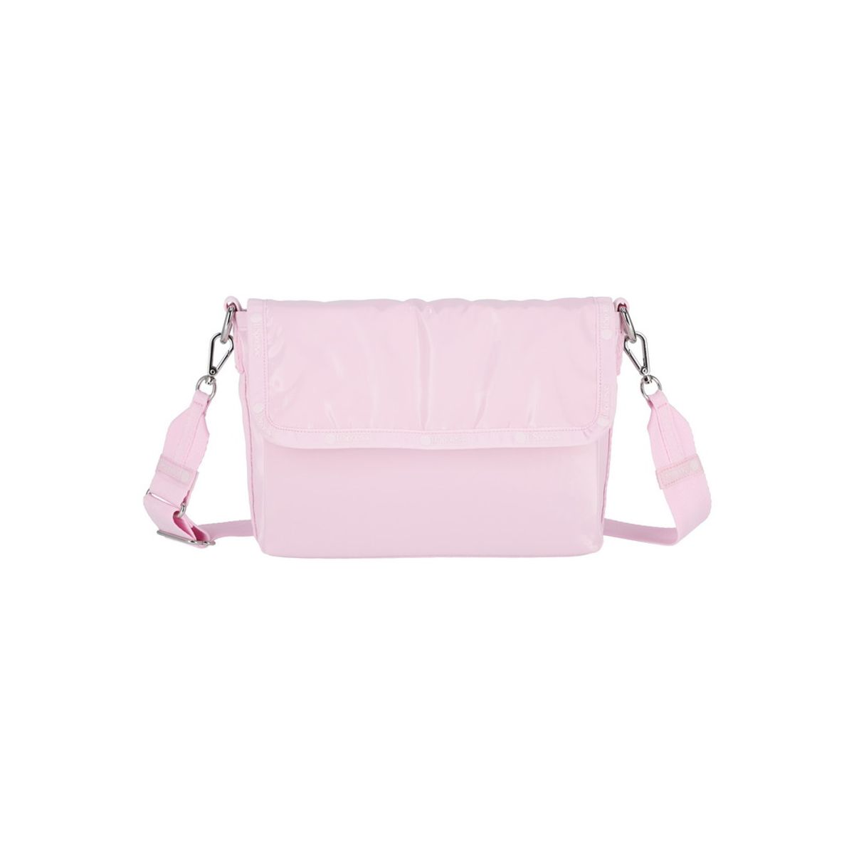 레스포색(LESPORTSAC) 아이스핑크 샤인 미디움 플랩 숄더백 [1013.MA04]