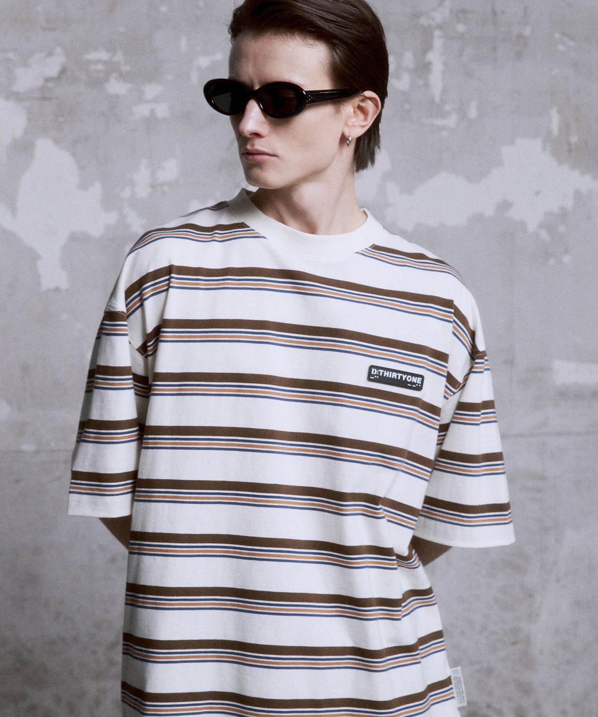 디써티원(DTHIRTYONE) Multi Stripe T-Shirt (Almond)