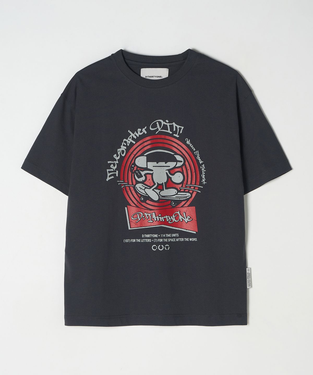 디써티원(DTHIRTYONE) Skateboarding Dit T-Shirt (Charcoal Grey)