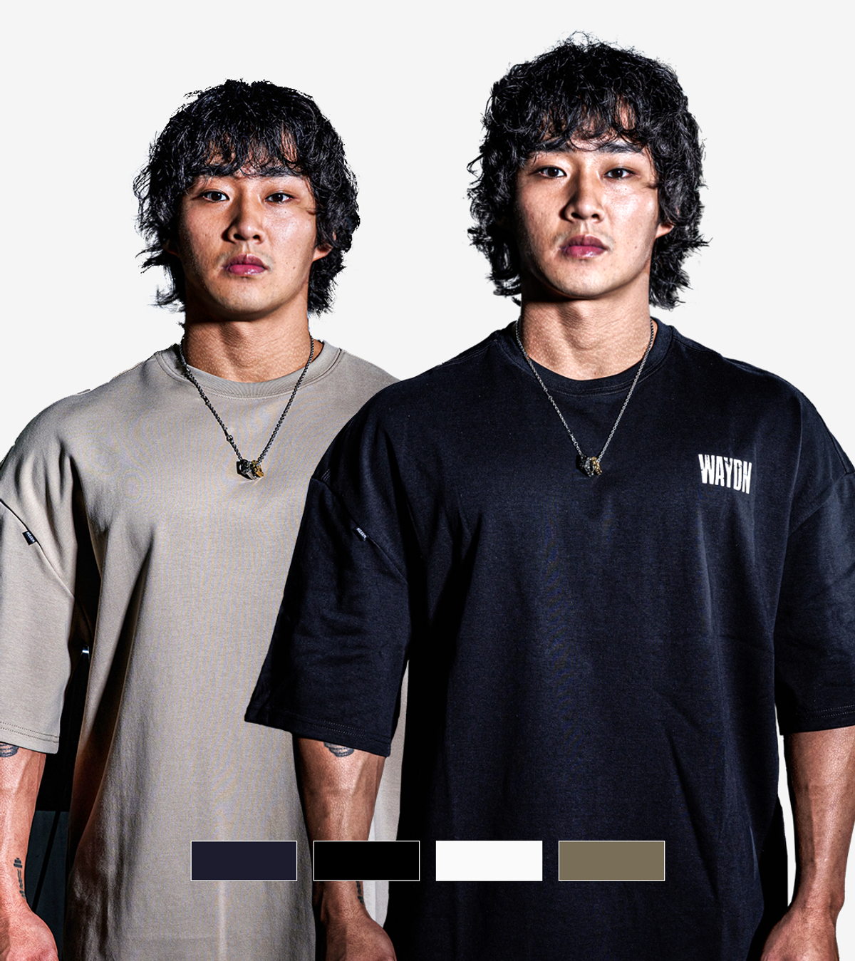 웨이든(WAYDN) [2PACK]빈티지 로고 오버핏 숏 슬리브