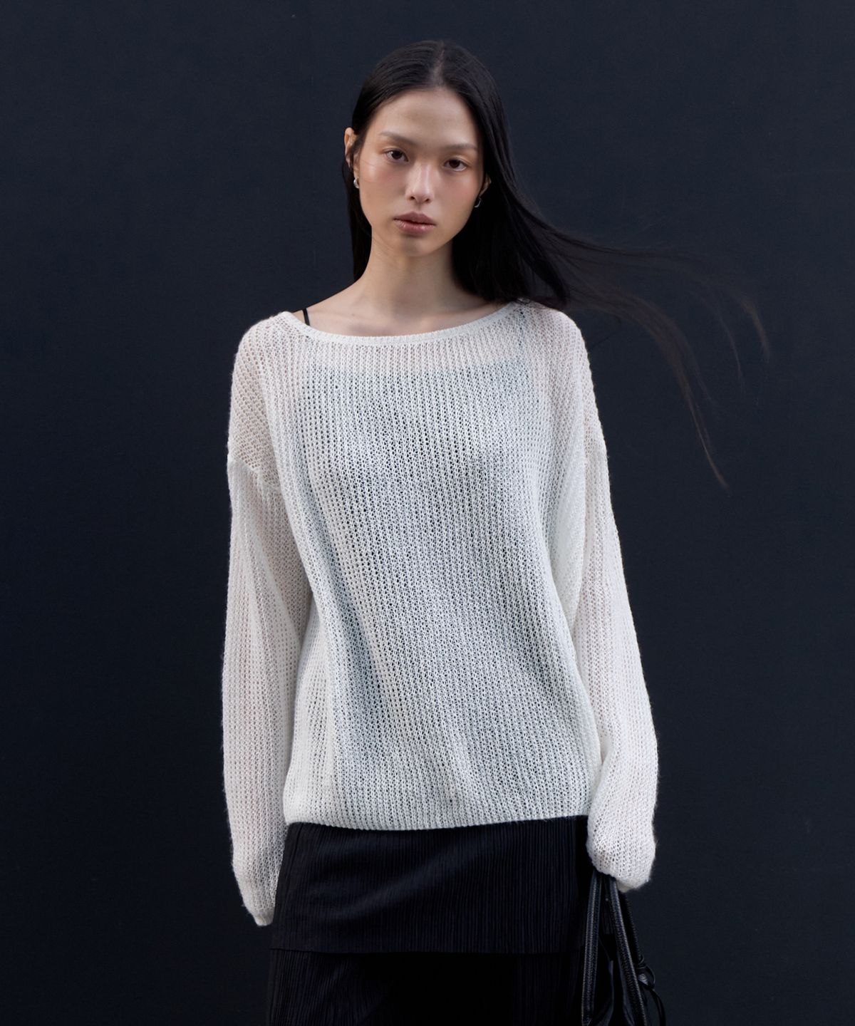 유라고(URAGO) Paper boatneck loose knit