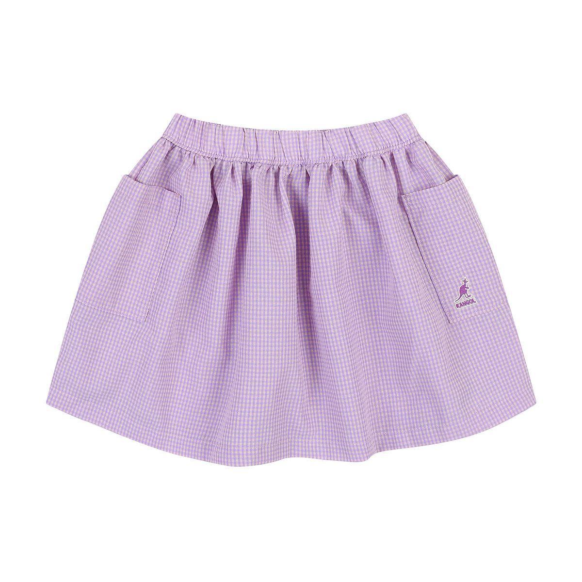 캉골키즈(KANGOL KIDS) 체크 패턴 밴딩 스커트 RB 2105 퍼플