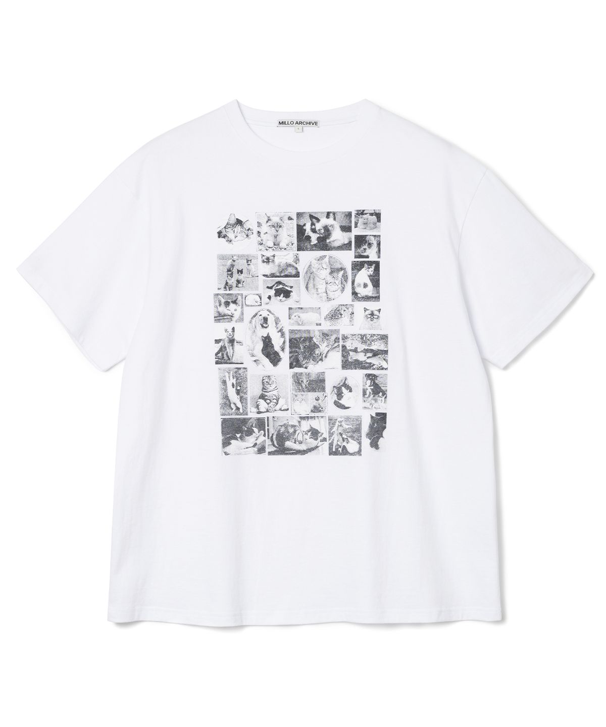 밀로 아카이브(MILLO ARCHIVE) 커스텀 프레임 캣 티셔츠 [화이트]