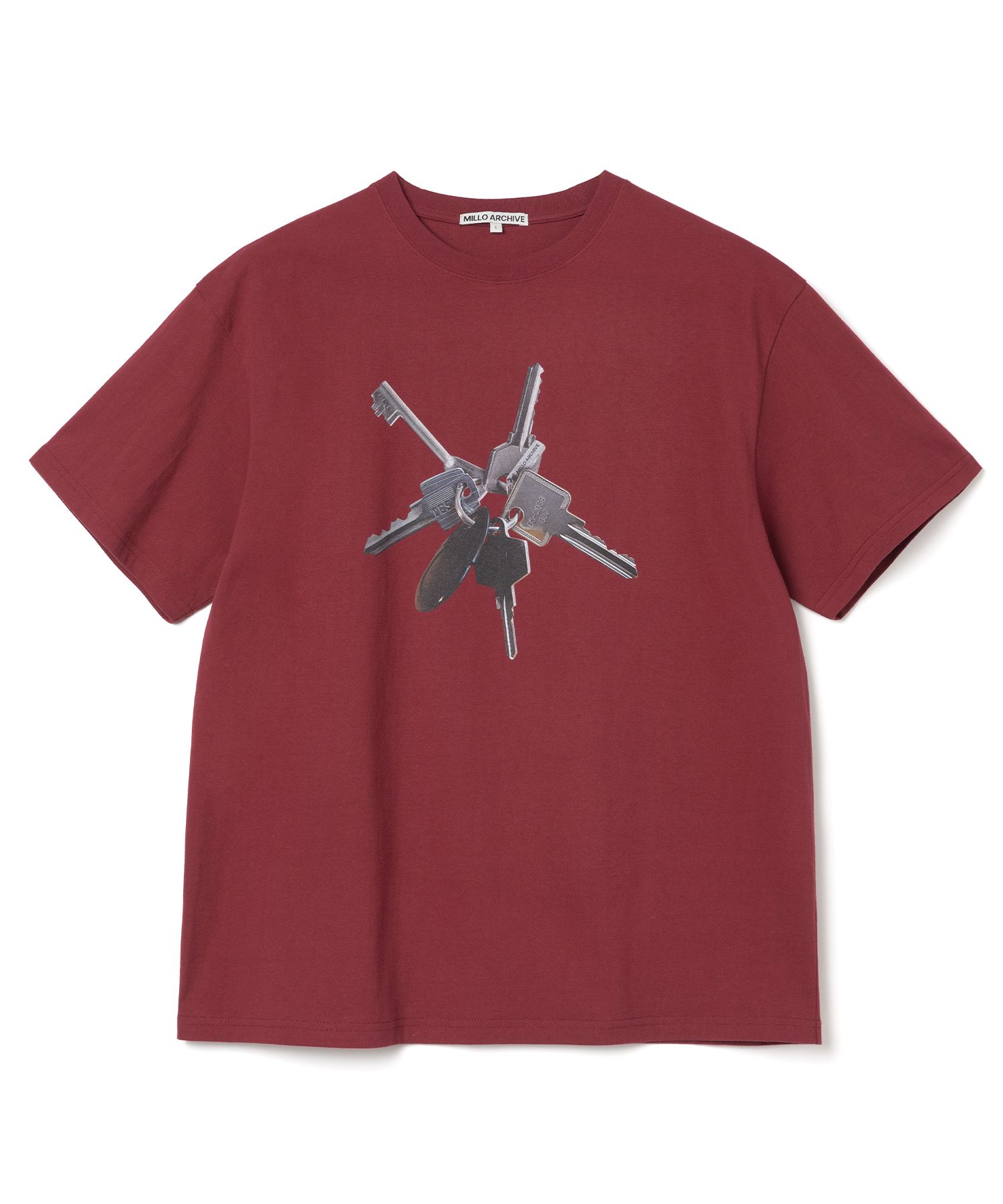 MUSINSA公式 | MILLO ARCHIVE Bold Key T-Shirt [Burgundy]