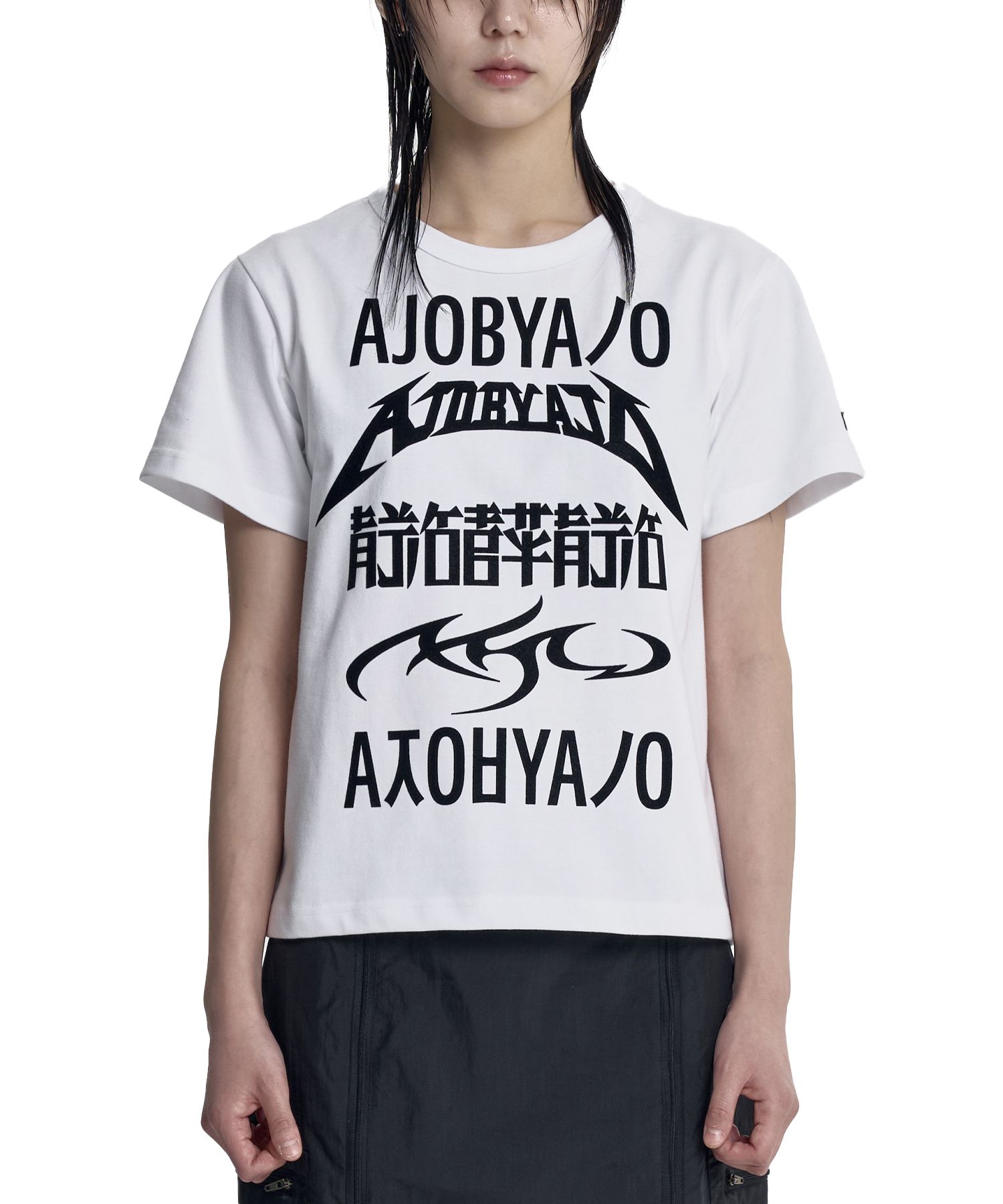 【AJO AJOBYAJO】23SS★ Five AJO Logos T-Shirt MUSINSA | AJOBYAJO Five AJO Logos Mini T-shirt [WHITE]