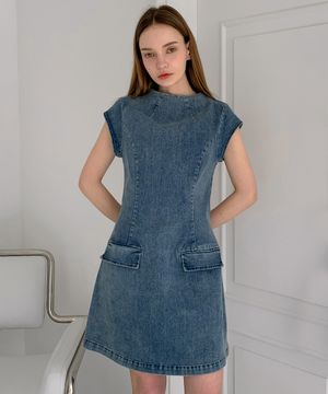 Cap Sleeve Denim Mini Dress