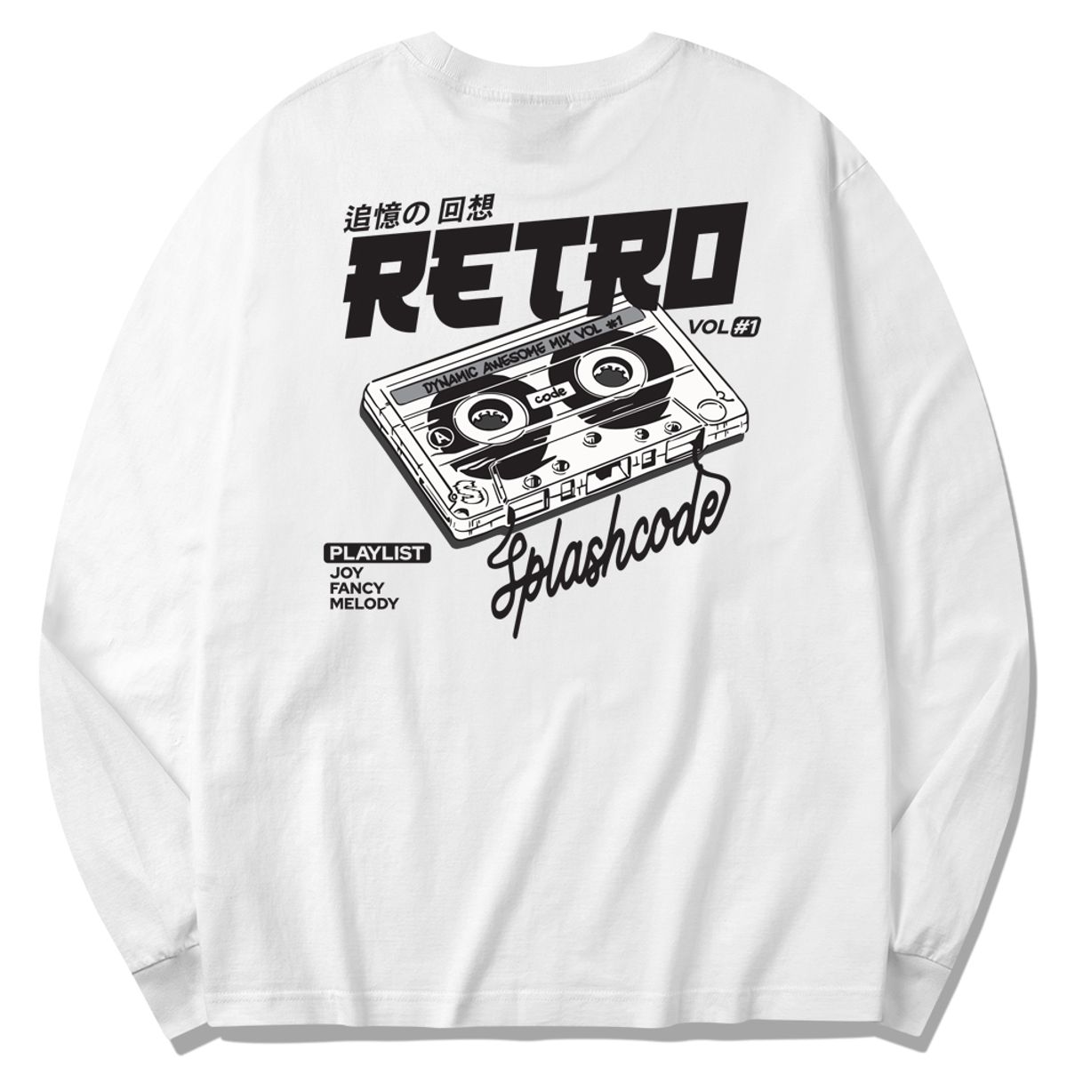 스플래시코드(SPLASHCODE) 롱슬리브 화이트 - 레트로(Retro)