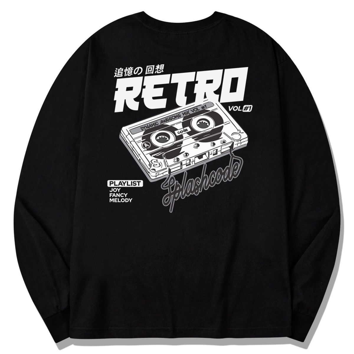 스플래시코드(SPLASHCODE) 롱슬리브 블랙 - 레트로(Retro)