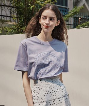 [4컬러] 플라워 레터링 반팔 티셔츠