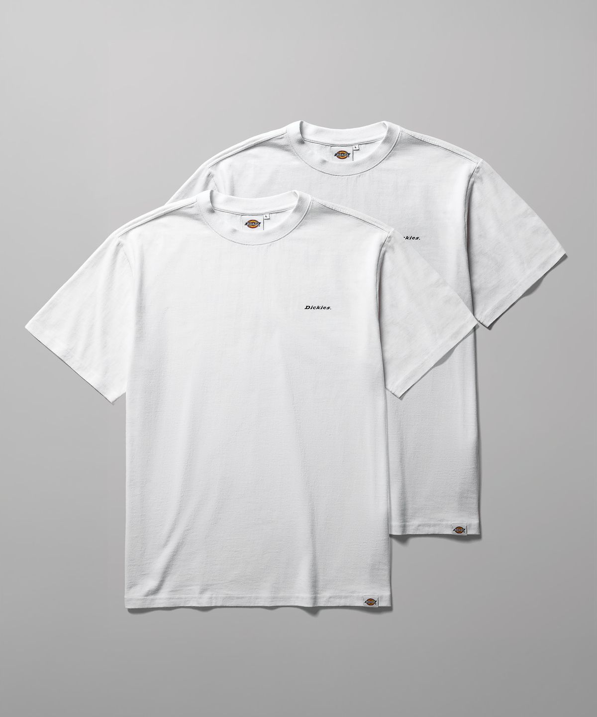 디키즈(DICKIES) [2PACK] 베이직 폰트 로고 티셔츠 White