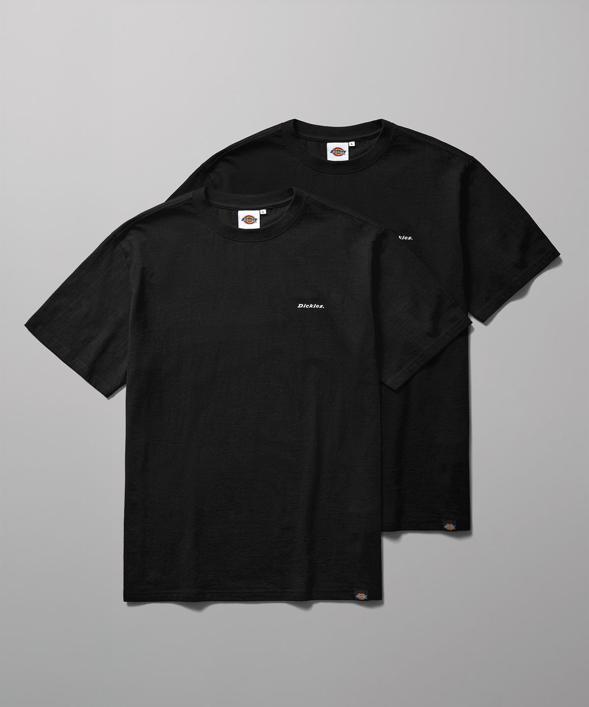 디키즈(DICKIES) [2PACK] 베이직 폰트 로고 티셔츠 Black
