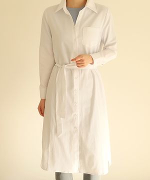 스트링세트 베이직 롱원피스형 셔츠 남방