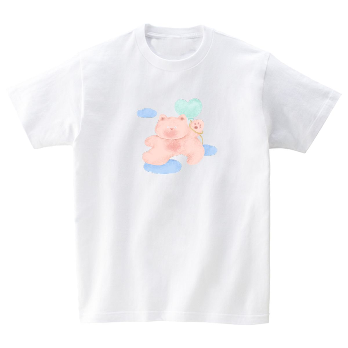 어썸어스(AWESOMEUS) Bear with a heart balloon T-SHIRTS_4COLOR
