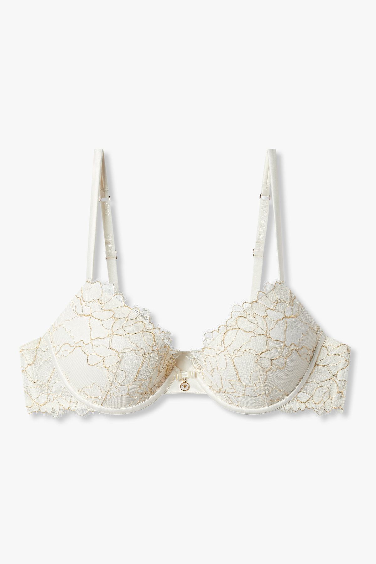엠포리오 아르마니 언더웨어(EMPORIO ARMANI UNDERWEAR) 여성 메탈릭 자수 내추럴 푸쉬업 브라 _아이보리 0825185531