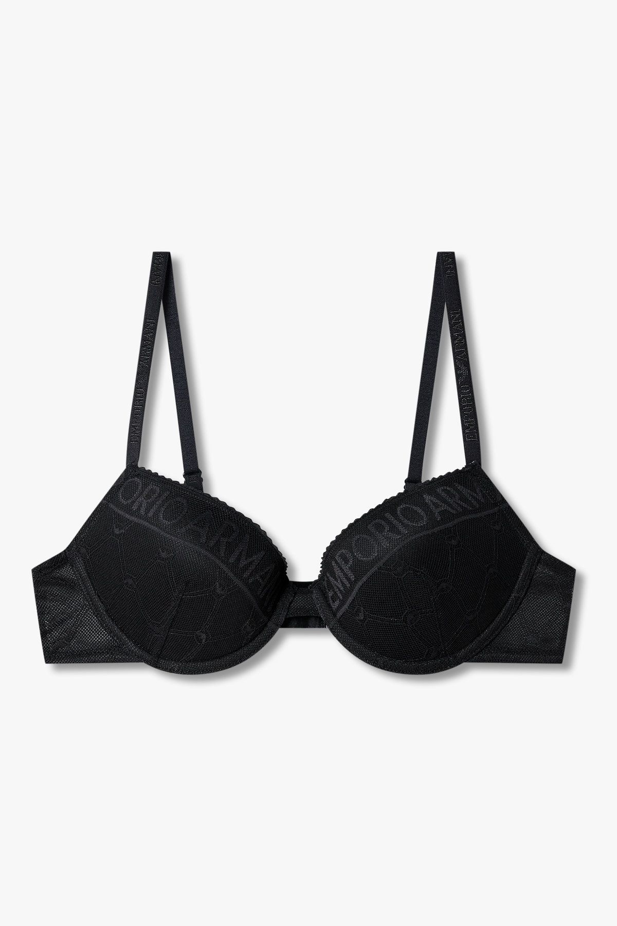 엠포리오 아르마니 언더웨어(EMPORIO ARMANI UNDERWEAR) 여성 패턴드 메쉬 푸쉬업 브라 _블랙 0825185506