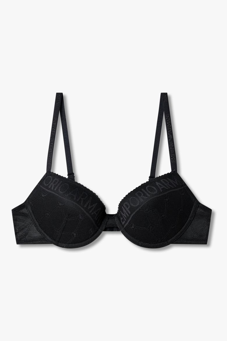 여성 패턴드 메쉬 푸쉬업 브라 _블랙 0825185506
