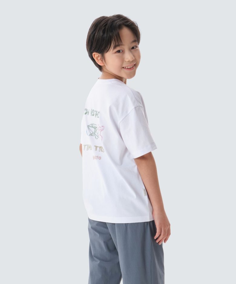 키즈 에어로쿨 기어 반팔 티셔츠 (S25MKFTS95) White