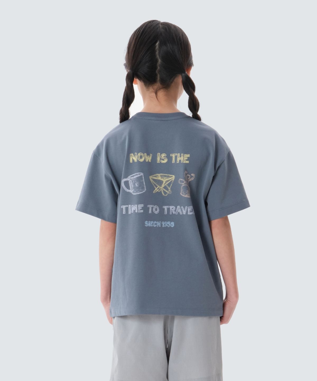 스노우피크 어패럴 키즈(SNOWPEAK APPAREL KIDS) 키즈 에어로쿨 기어 반팔 티셔츠 (S25MKFTS95) Pastel Blue