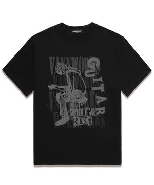 GUITAR 오버핏 반팔 티셔츠 (VS0120) 블랙