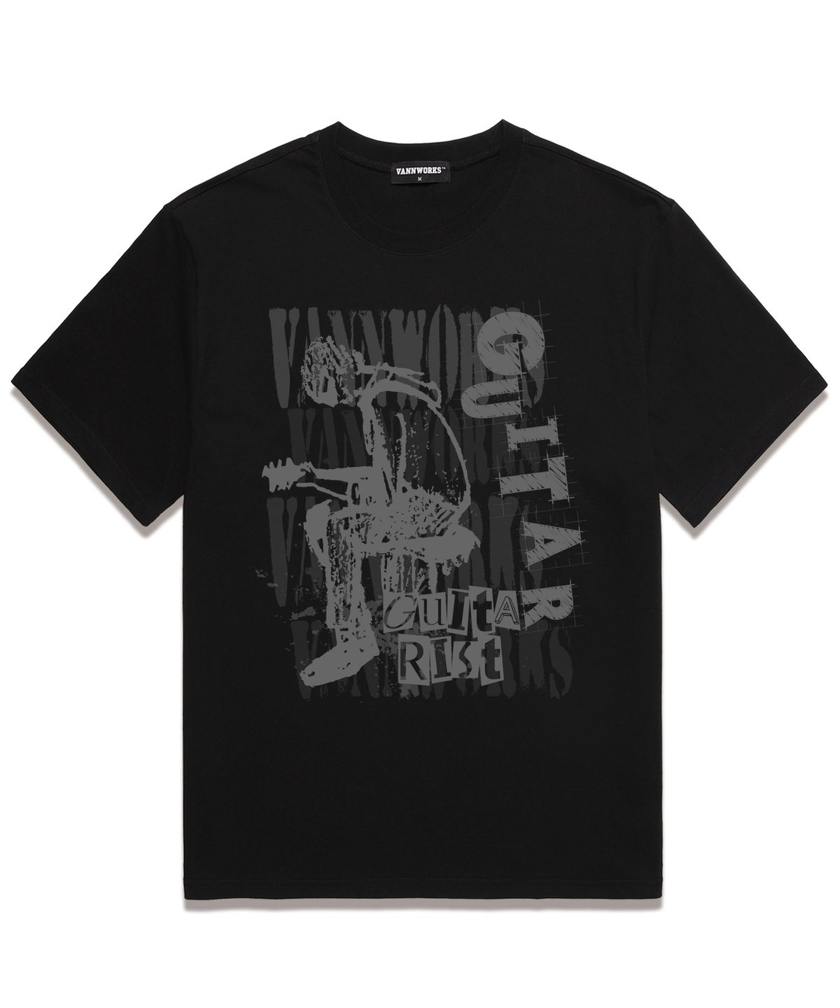 밴웍스(VANNWORKS) GUITAR 오버핏 반팔 티셔츠 (VS0120) 블랙